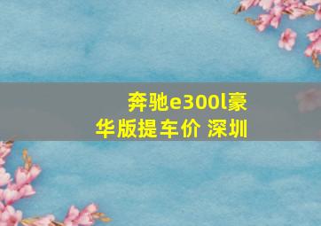 奔驰e300l豪华版提车价 深圳